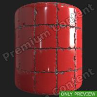PBR red tiles floor damaged preview 0003